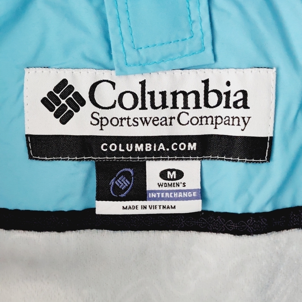 Columbia Women's Two Tone Blue Windbreaker Hooded Winter Jacket P2971 - Picture 5 of 7